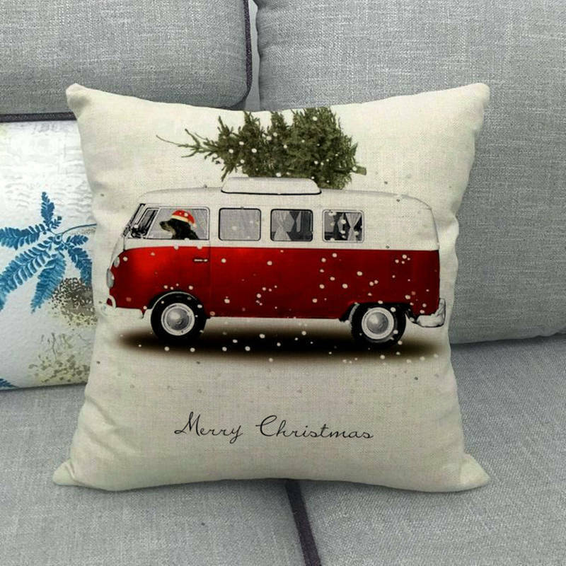 18" Cojines Merry Xmas Couch Throw Pillow Cover Case Home Sofa Decor Pillowslip Bowlift