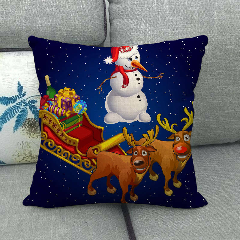 18" Cojines Merry Xmas Couch Throw Pillow Cover Case Home Sofa Decor Pillowslip Bowlift