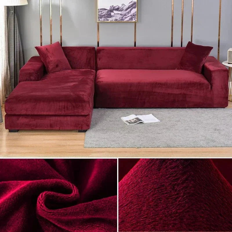 BowLift | Samtlux Velvet Sofa Cover – Elegant Stretch Fit for Luxurious Comfort and Protection