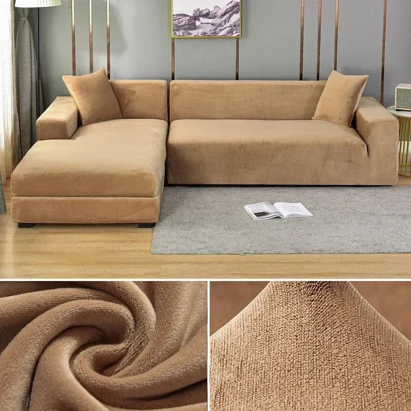 BowLift | Samtlux Velvet Sofa Cover – Elegant Stretch Fit for Luxurious Comfort and Protection