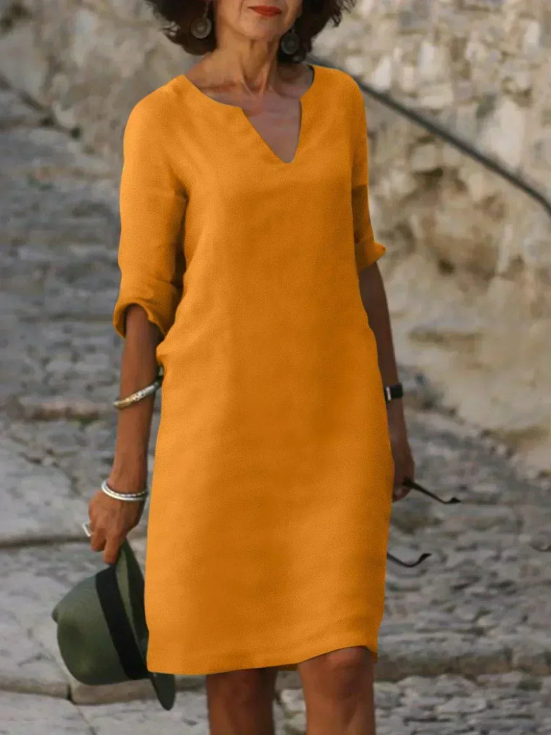 Sophia | Casual V-Neck Midi Dress