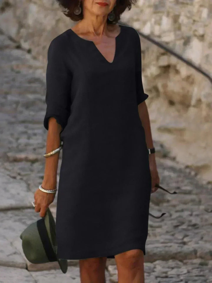 Sophia | Casual V-Neck Midi Dress