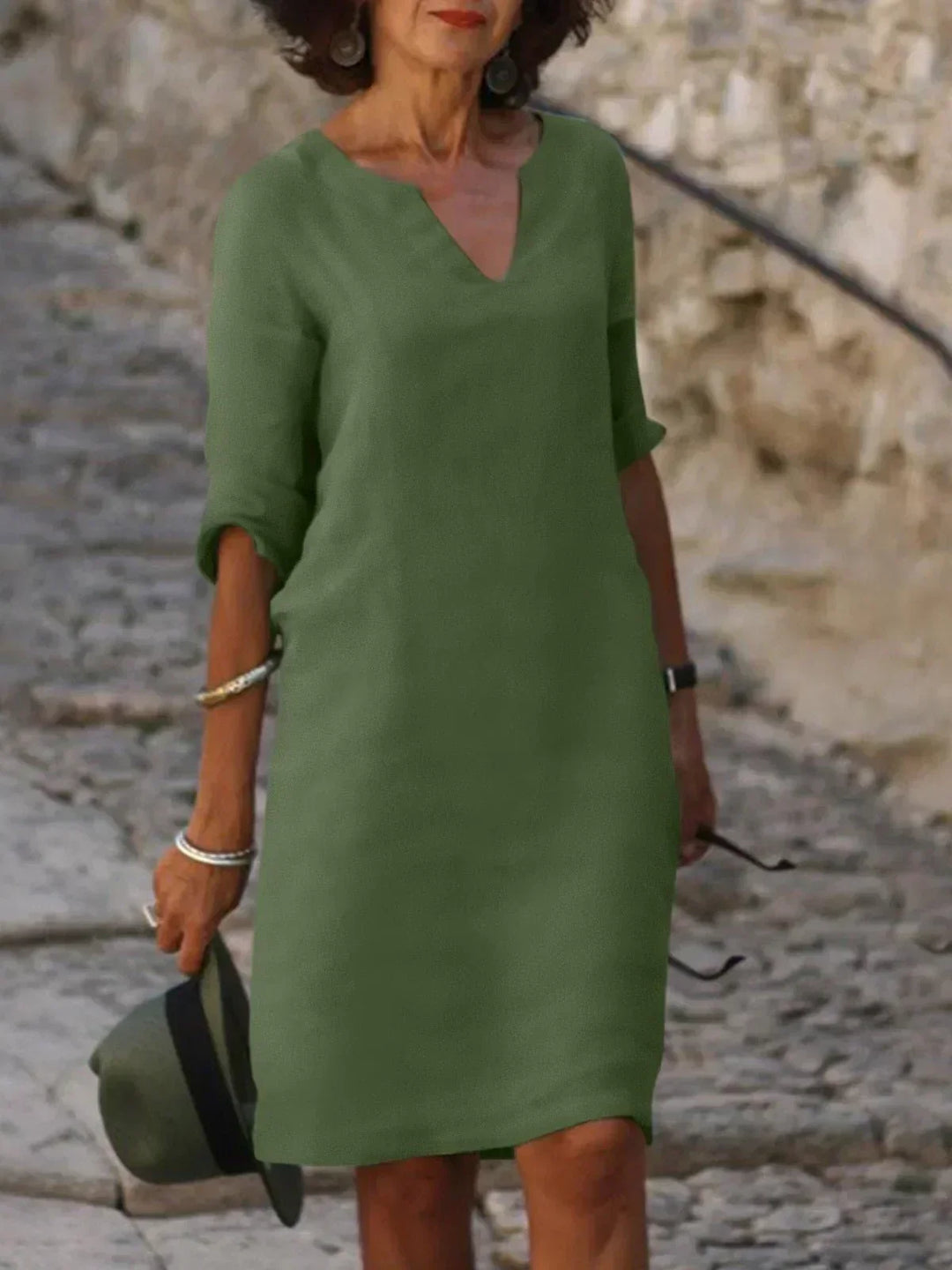 Sophia | Casual V-Neck Midi Dress