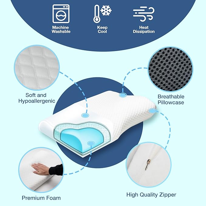 BowLift | SnoreFree Anti-Snoring Pillow – Ergonomic Support for Restful, Quiet Sleep
