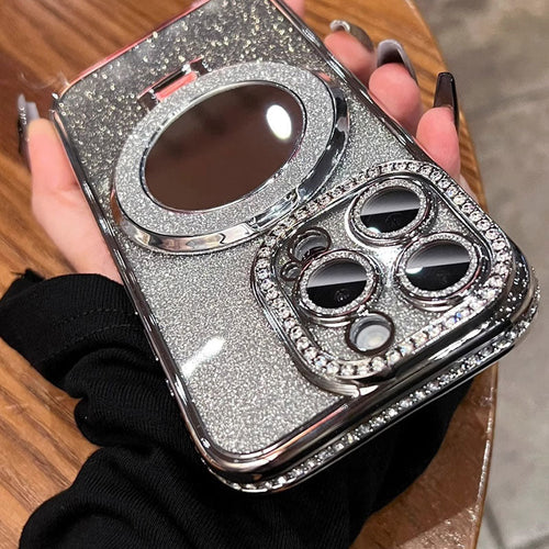 Azura | Phone Case with Mirror Magnetic Stand Glitter