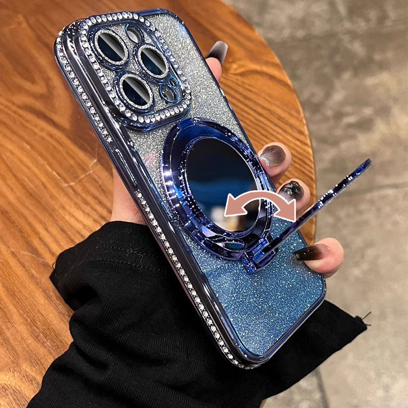 Azura | Phone Case with Mirror Magnetic Stand Glitter