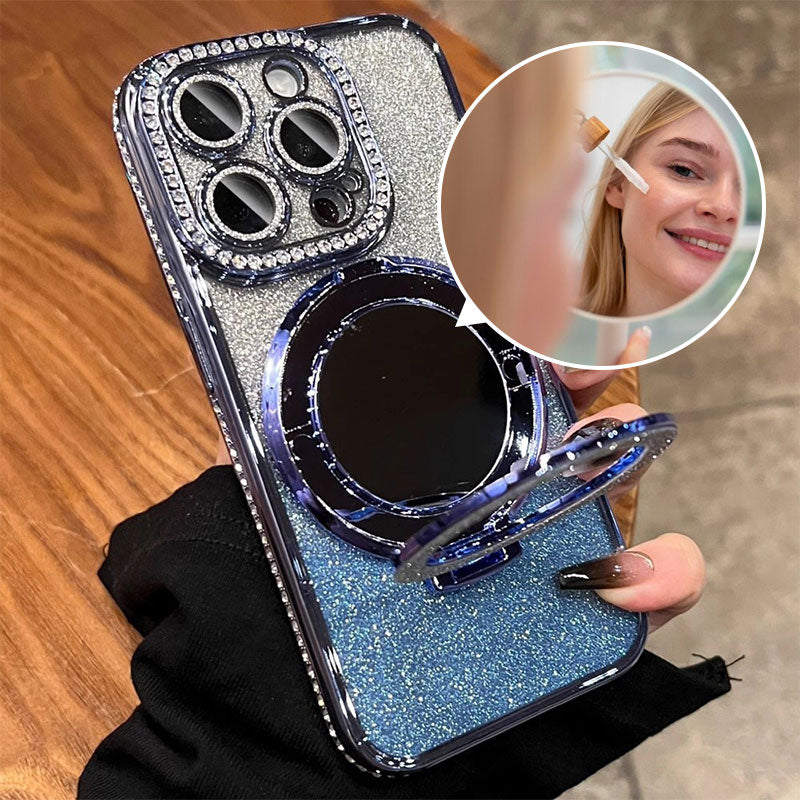 Azura | Phone Case with Mirror Magnetic Stand Glitter