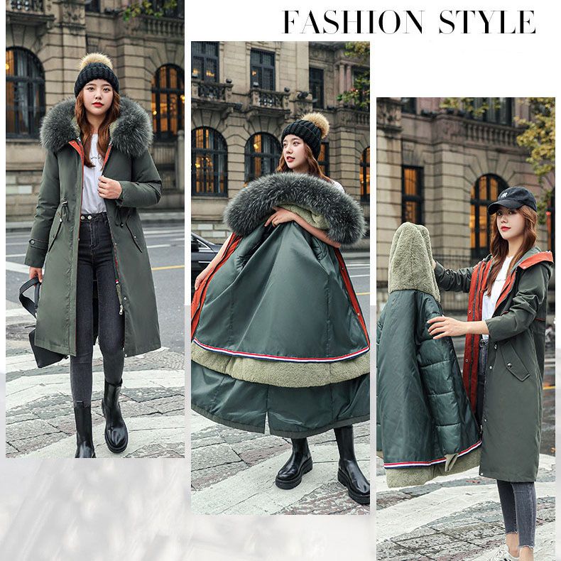 Azura | Winter coat with hood and fur collar, casual parka for women