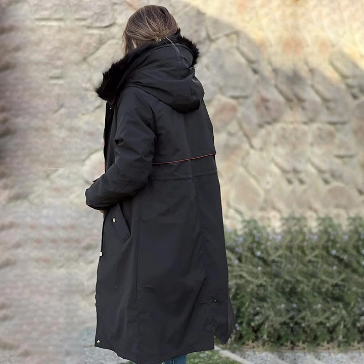 Azura | Winter coat with hood and fur collar, casual parka for women
