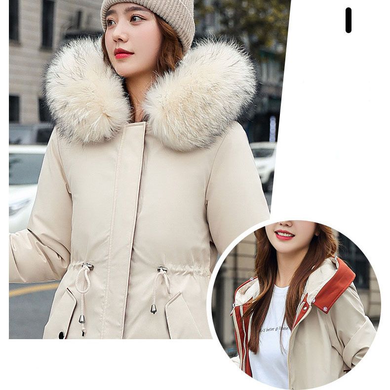 Azura | Winter coat with hood and fur collar, casual parka for women