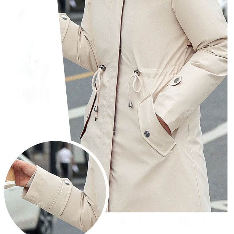 Azura | Winter coat with hood and fur collar, casual parka for women