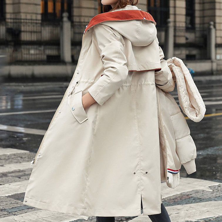 Azura | Winter coat with hood and fur collar, casual parka for women