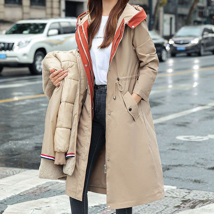 Azura | Winter coat with hood and fur collar, casual parka for women