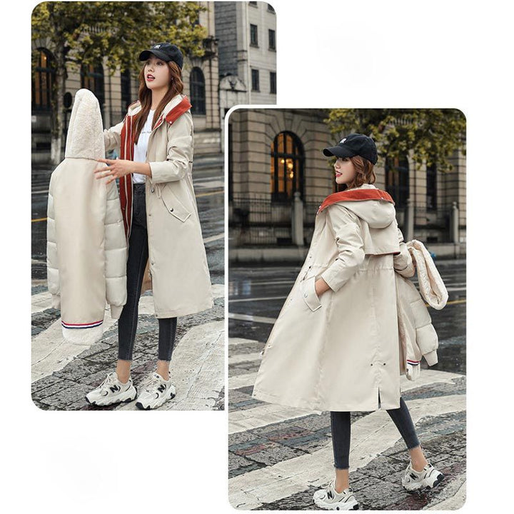 Azura | Winter coat with hood and fur collar, casual parka for women
