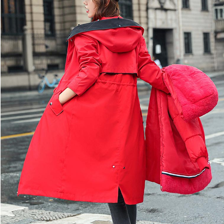 Azura | Winter coat with hood and fur collar, casual parka for women