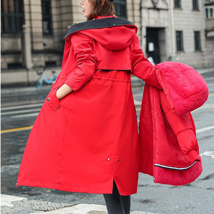 Azura | Winter coat with hood and fur collar, casual parka for women