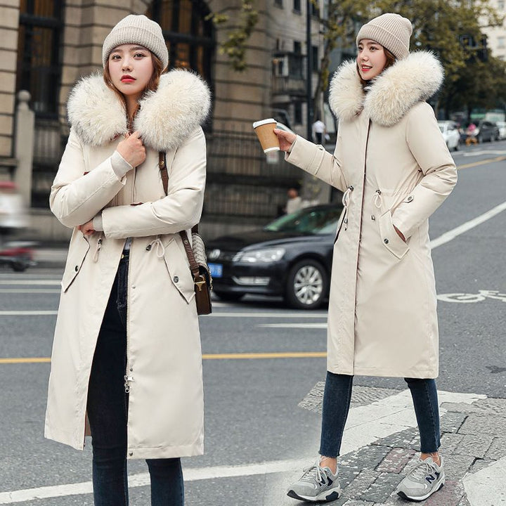 Azura | Winter coat with hood and fur collar, casual parka for women