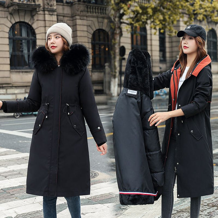 Azura | Winter coat with hood and fur collar, casual parka for women