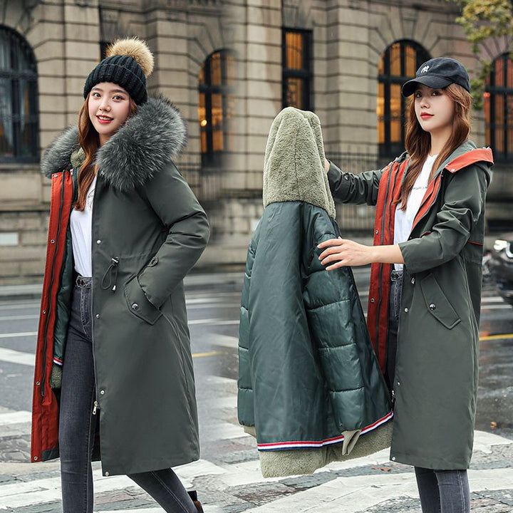 Azura | Winter coat with hood and fur collar, casual parka for women
