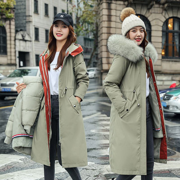Azura | Winter coat with hood and fur collar, casual parka for women