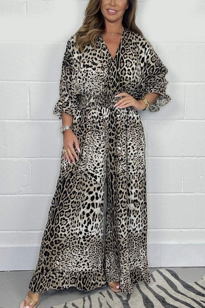 Zariah | Leopard Print V-Neck Dress