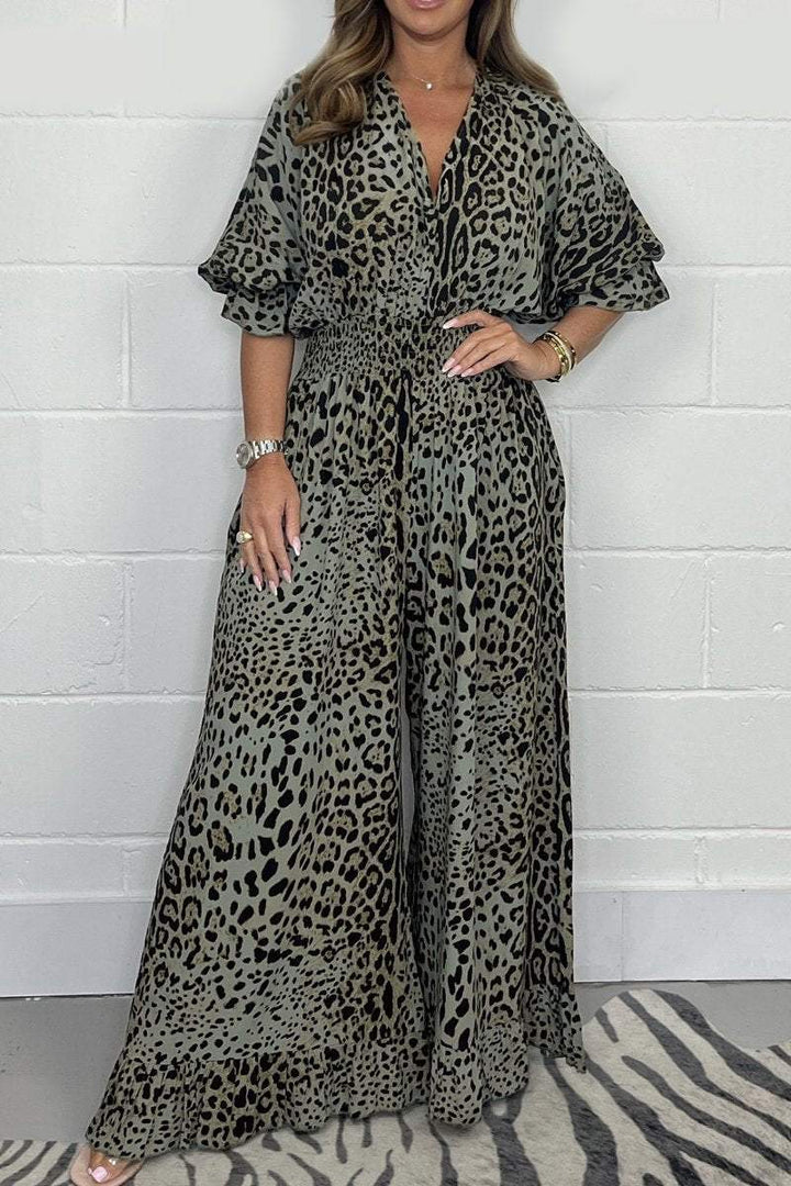 Zariah | Leopard Print V-Neck Dress