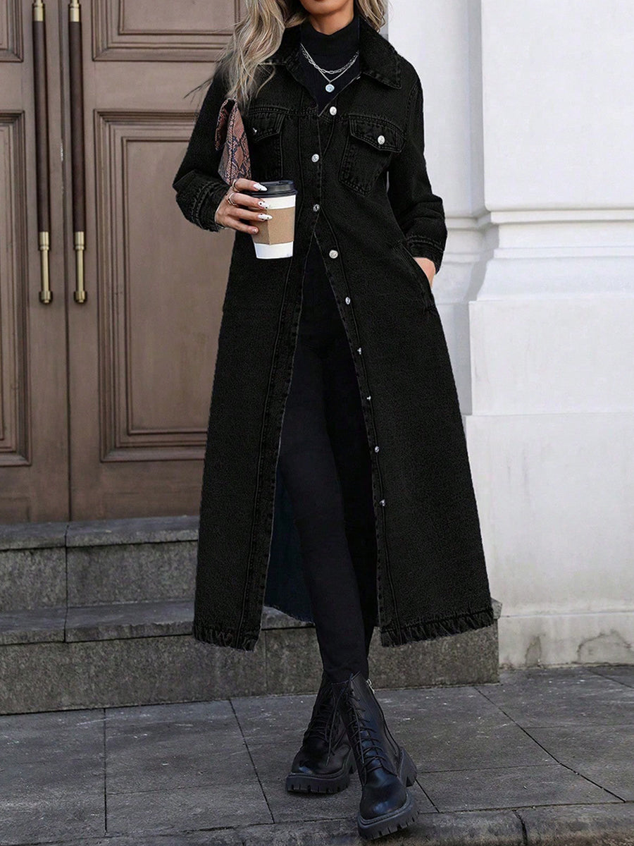 Aubrey | Stylish Long Denim Jacket