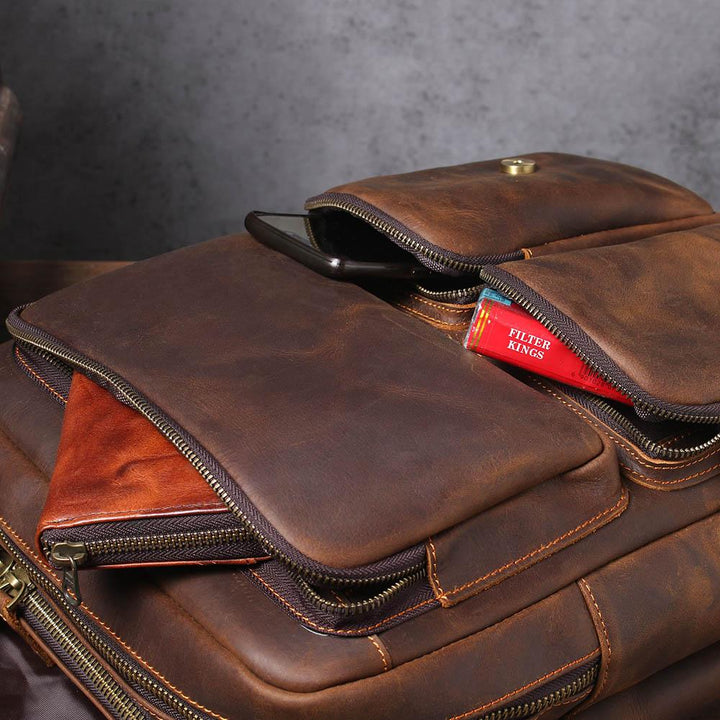 Brown Leather Backpack | BOSTON