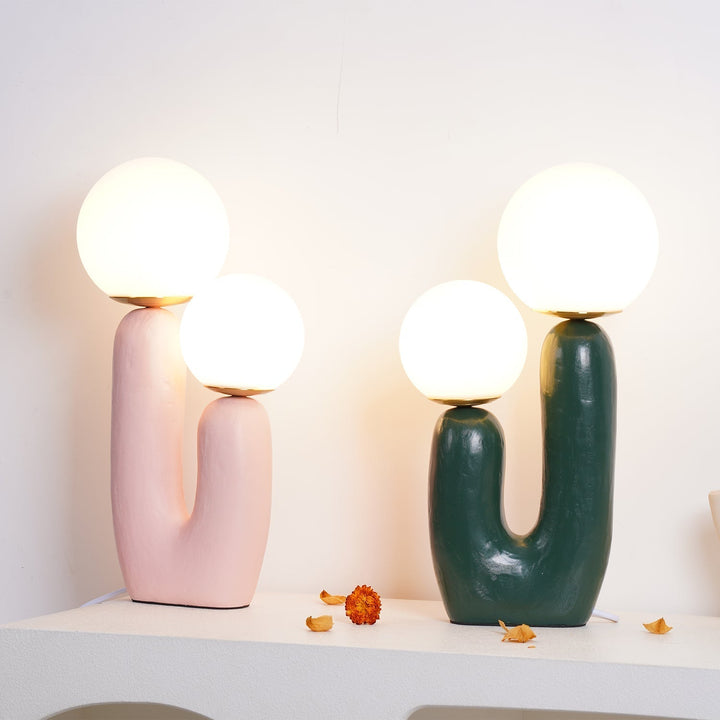 BowLift | Contemporary Style Table Lamp with Natural Accent