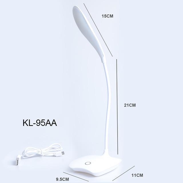 BowLift | Flexible 14 LED Stand Desk Lamp Modern Touch Switch 3 Modes Dimmer USB Rechargeable Reading Study Light Table Lamp for Bedroom