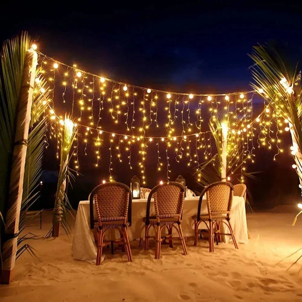 Azura | Twinkling Icicle String LED Lights | Warm White & Cool White, Extendable for Indoor & Outdoor Holiday Decor