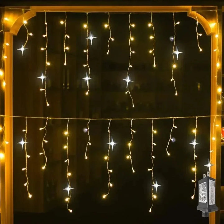 Azura | Twinkling Icicle String LED Lights | Warm White & Cool White, Extendable for Indoor & Outdoor Holiday Decor