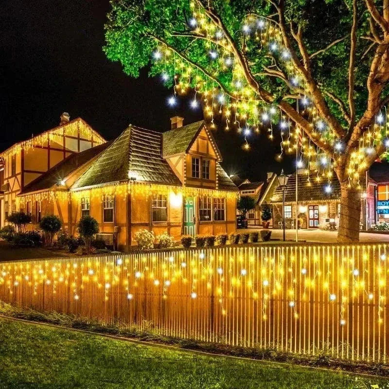 Azura | Twinkling Icicle String LED Lights | Warm White & Cool White, Extendable for Indoor & Outdoor Holiday Decor