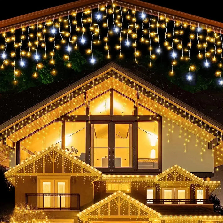 Azura | Twinkling Icicle String LED Lights | Warm White & Cool White, Extendable for Indoor & Outdoor Holiday Decor