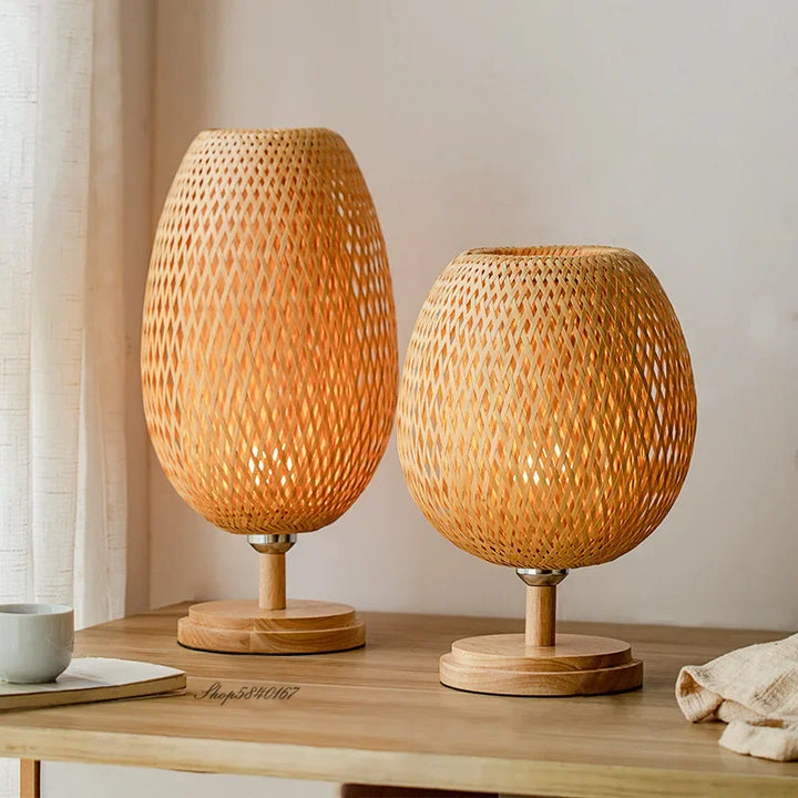 BowLift | Vintage Bamboo Table Lamp - TimberGlow