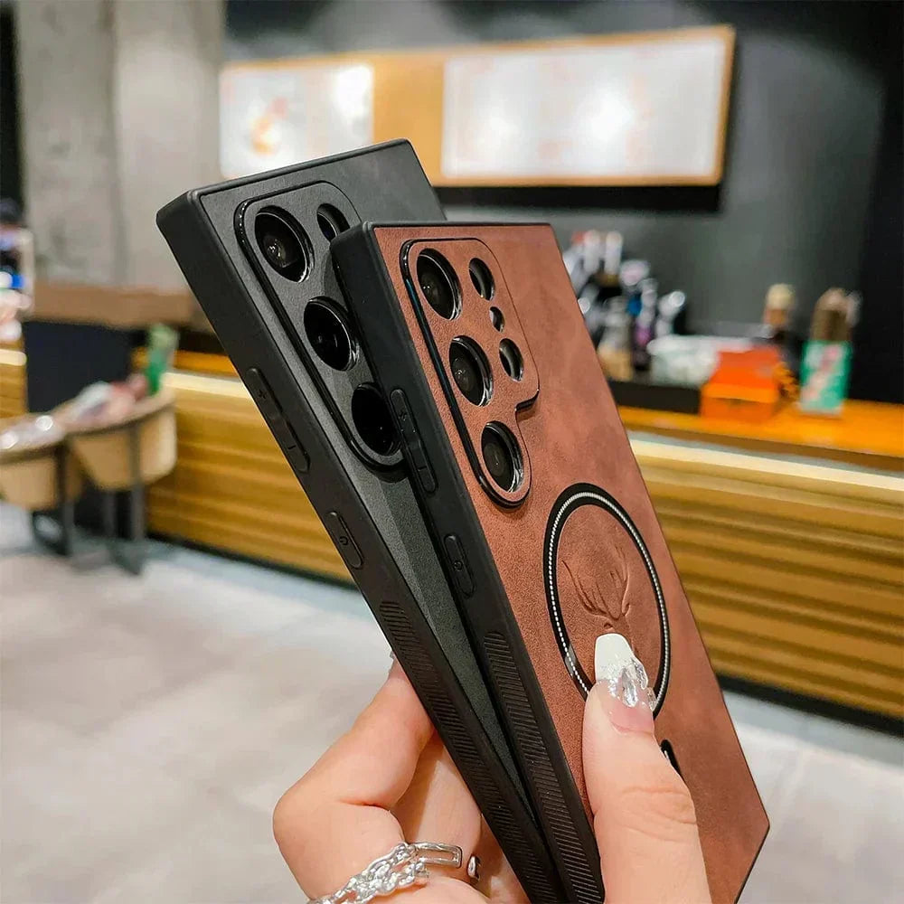 Azura | Leather Case for Samsung Phone | Magnetic Wireless Charging Case