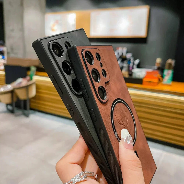 Azura | Leather Case for Samsung Phone | Magnetic Wireless Charging Case