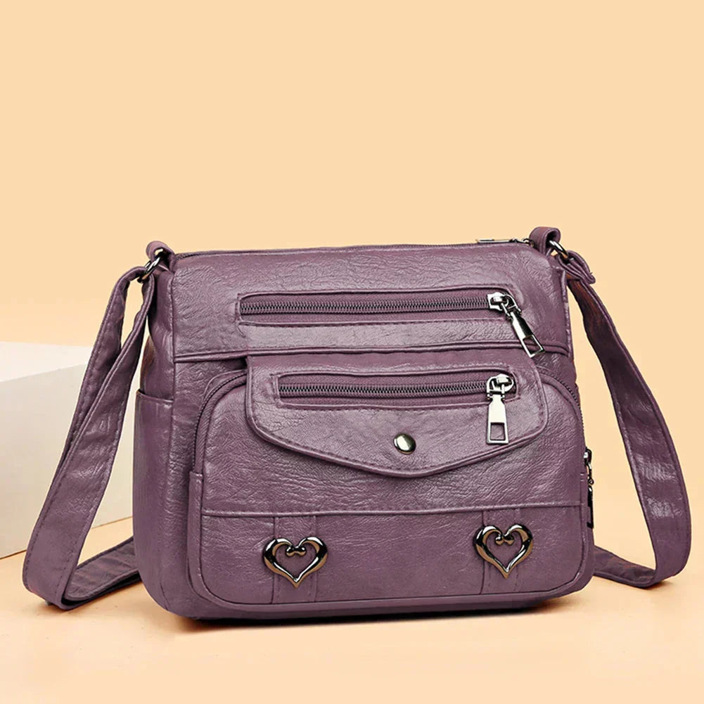 Lux | Trendy Heart Accent Crossbody Bag