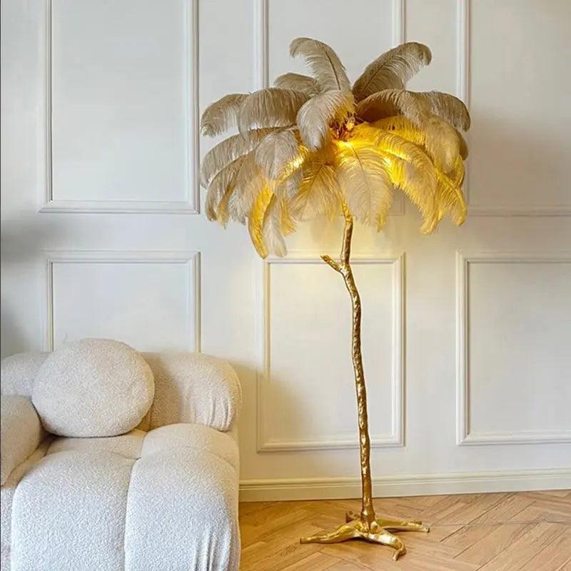 BowLift | LuxeOstral - Nordic Ostrich Feather Floor Lamp