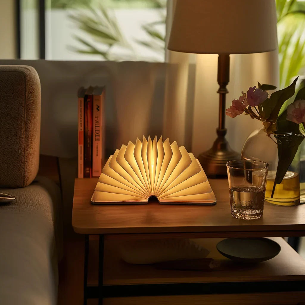 BowLift | Table Lamp LED Foldable Book Light Wood