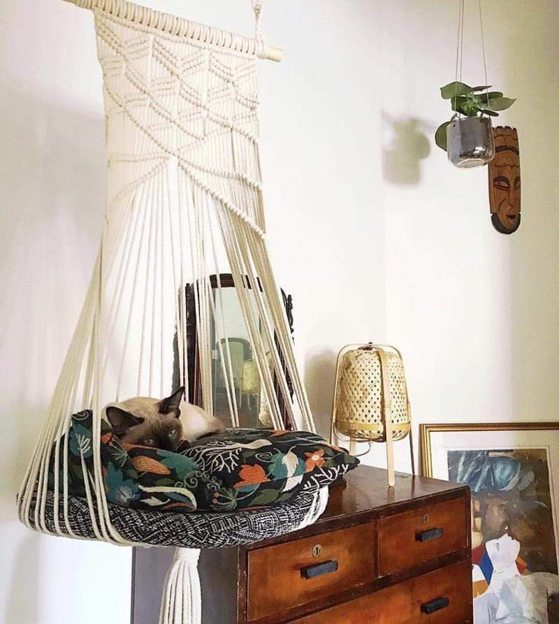 Azura | Macrame Wall Hanging Cat Bed