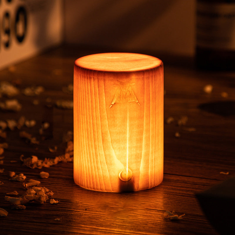 BowLift | Table Lamp with Touch Control Wood Finish