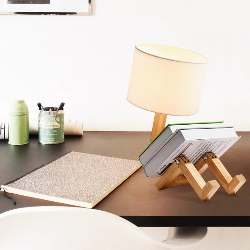 BowLift | Wooden Table Lamp with Book Holder - RutanFlex