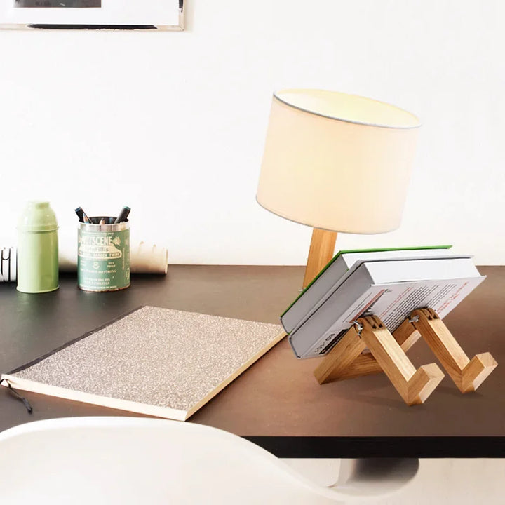BowLift | Wooden Table Lamp with Book Holder - RutanFlex