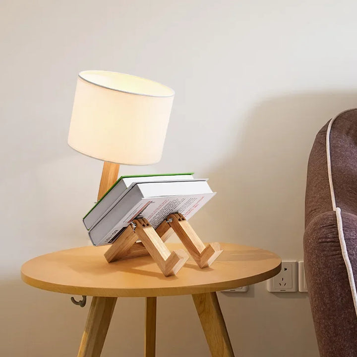 BowLift | Wooden Table Lamp with Book Holder - RutanFlex