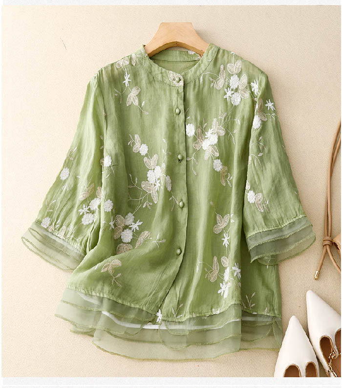 Althea Embroidered Cotton Blouse