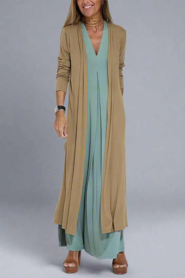 Elfriede | Elegant Maxi Dress with Free Cardigan for Every Occasion
